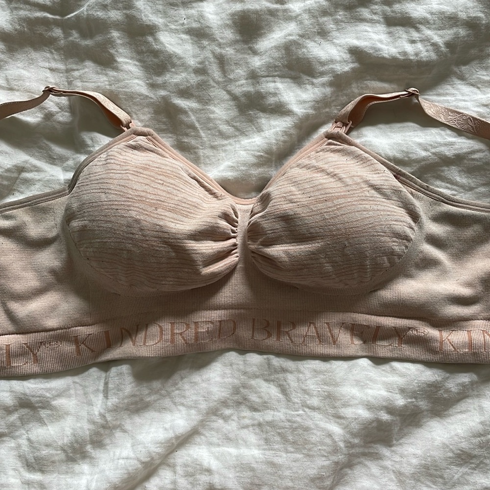Kindred, bravely soft pink pumping and nursing bra